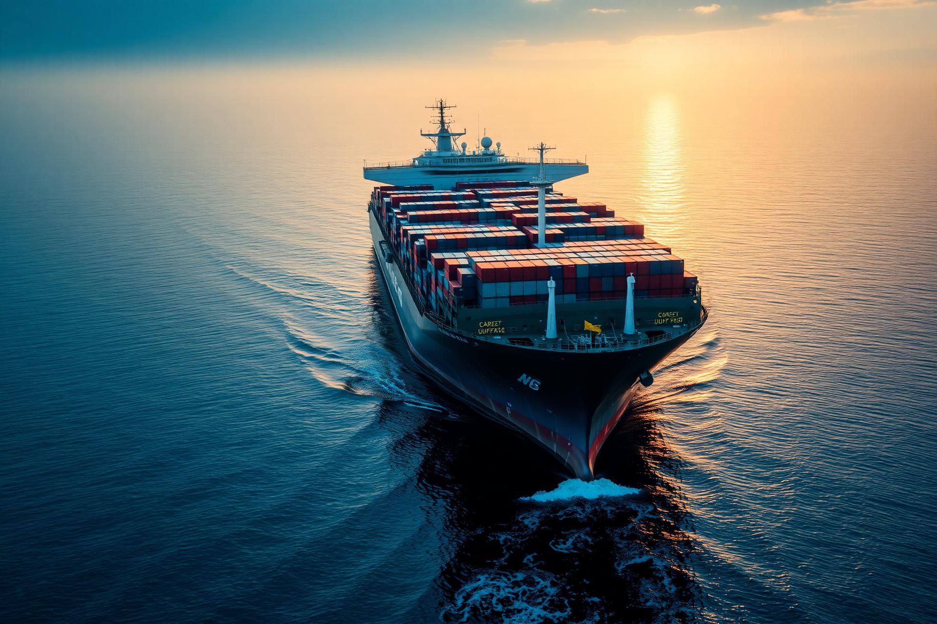 Container ship at sea